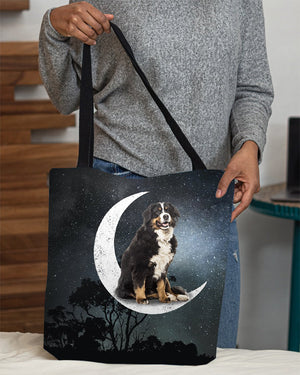 Bernese Mountain (2)-Sit On The Moon-Cloth Tote Bag