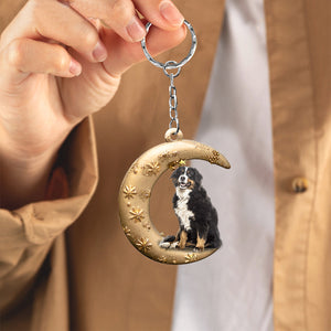 Bernese Mountain (2)-Dog & Moon Flat Acrylic Keychain