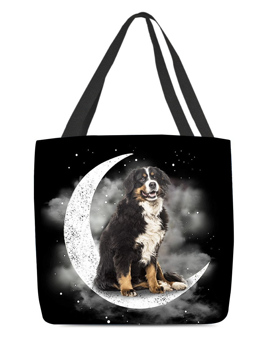 Bernese Mountain (2) Sit On The Moon With Starts-Cloth Tote Bag