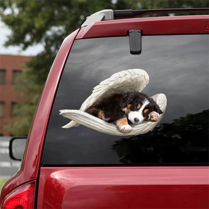 Bernese Mountain-sleeping angel CAR STICKER