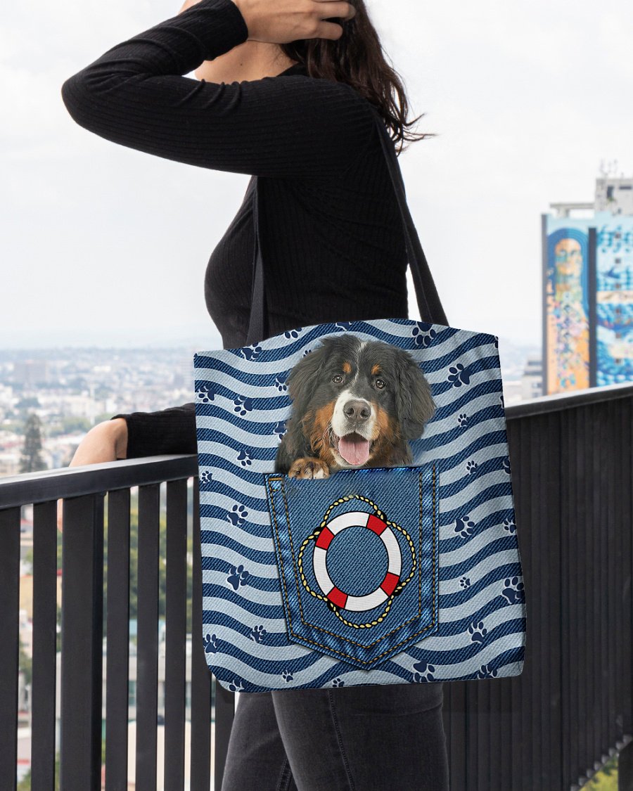 Bernese mountain On Board-Cloth Tote Bag