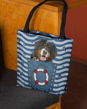 Bernese mountain On Board-Cloth Tote Bag