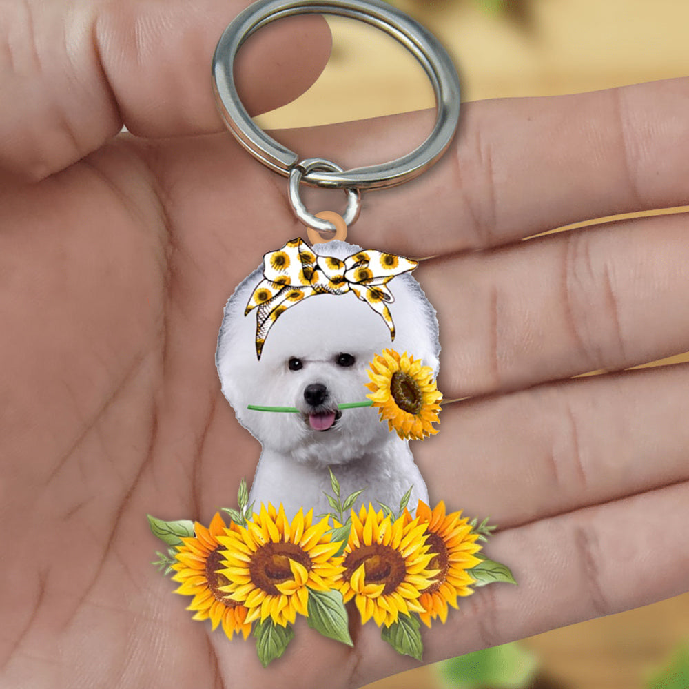 Bichon-Dog Mom Keychain