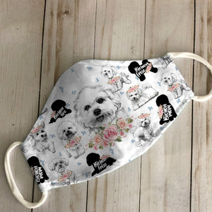 Bichon Frise Floral Vintage EZ07 2406 Face Mask