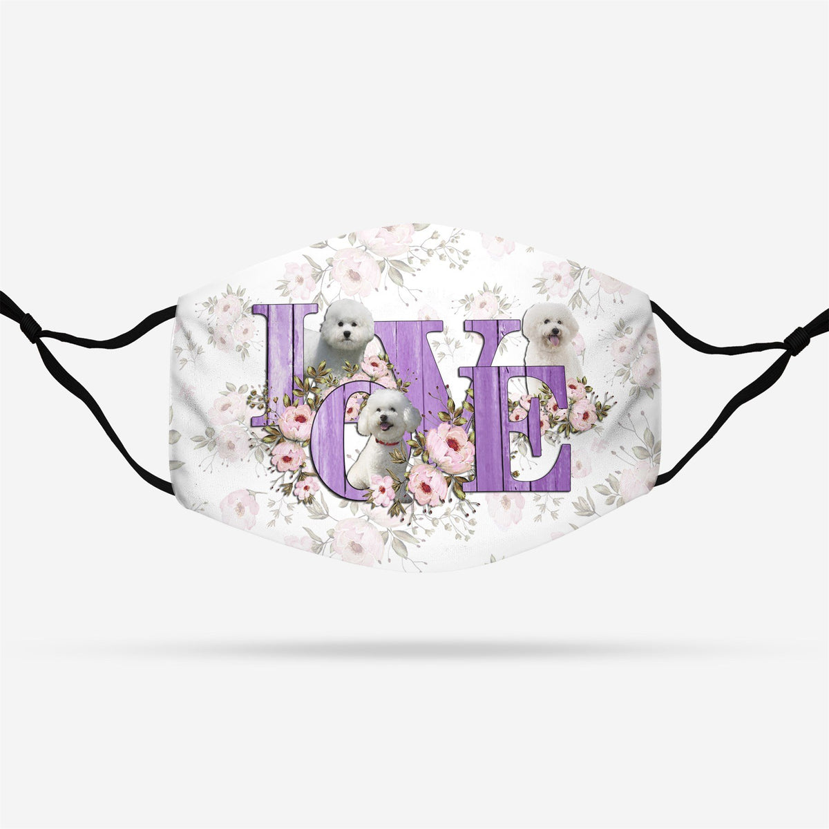 Bichon Frise dog Love EZ16 3107 Face Mask