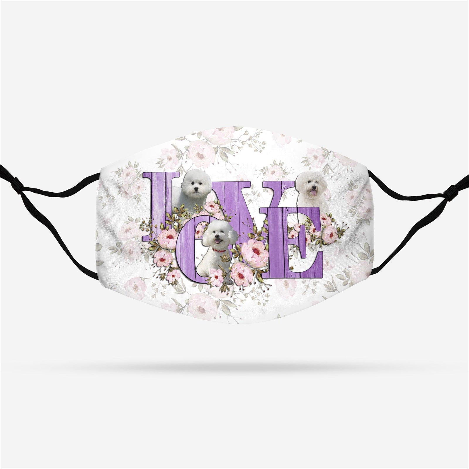 Bichon Frise dog Love EZ16 3107 Face Mask