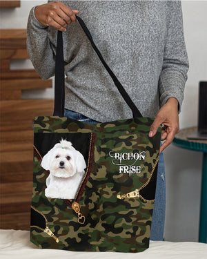 Bichon-Frise Camo Cloth Tote Bag