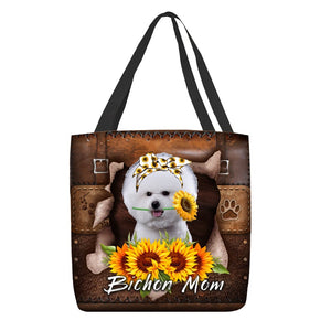 Bichon-Sunflower&Dog Mom Cloth Tote Bag