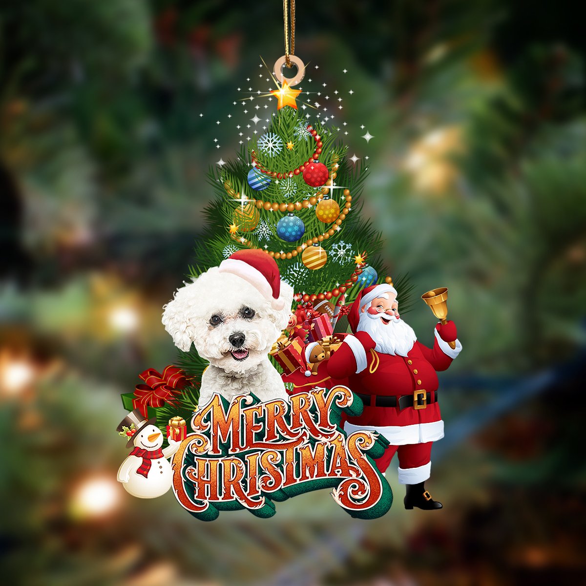 Bichon Frise-Christmas Tree&Dog Hanging Ornament