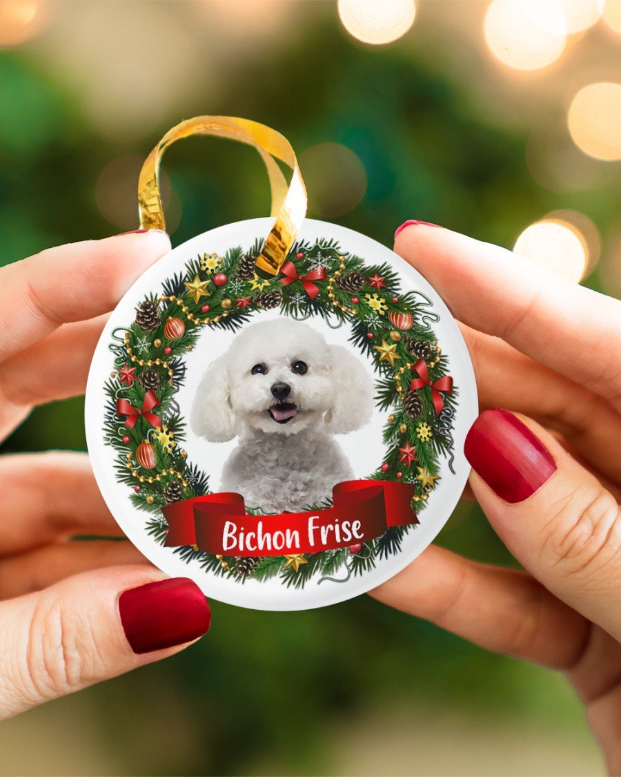 Bichon Frise-Noel Circle-Two Sided Ornament