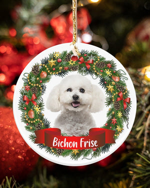 Bichon Frise-Noel Circle-Two Sided Ornament