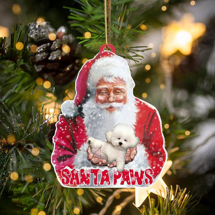 Bichon Frise-Santa Paws-Two Sided Ornament