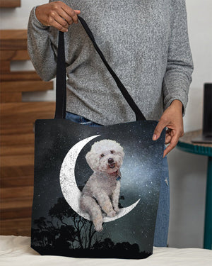 Bichon Frise-Sit On The Moon-Cloth Tote Bag