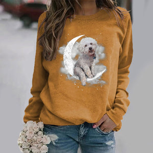 Bichon Frise -Sit On The Moon- Premium Sweatshirt