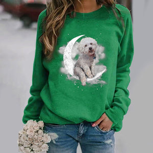 Bichon Frise -Sit On The Moon- Premium Sweatshirt