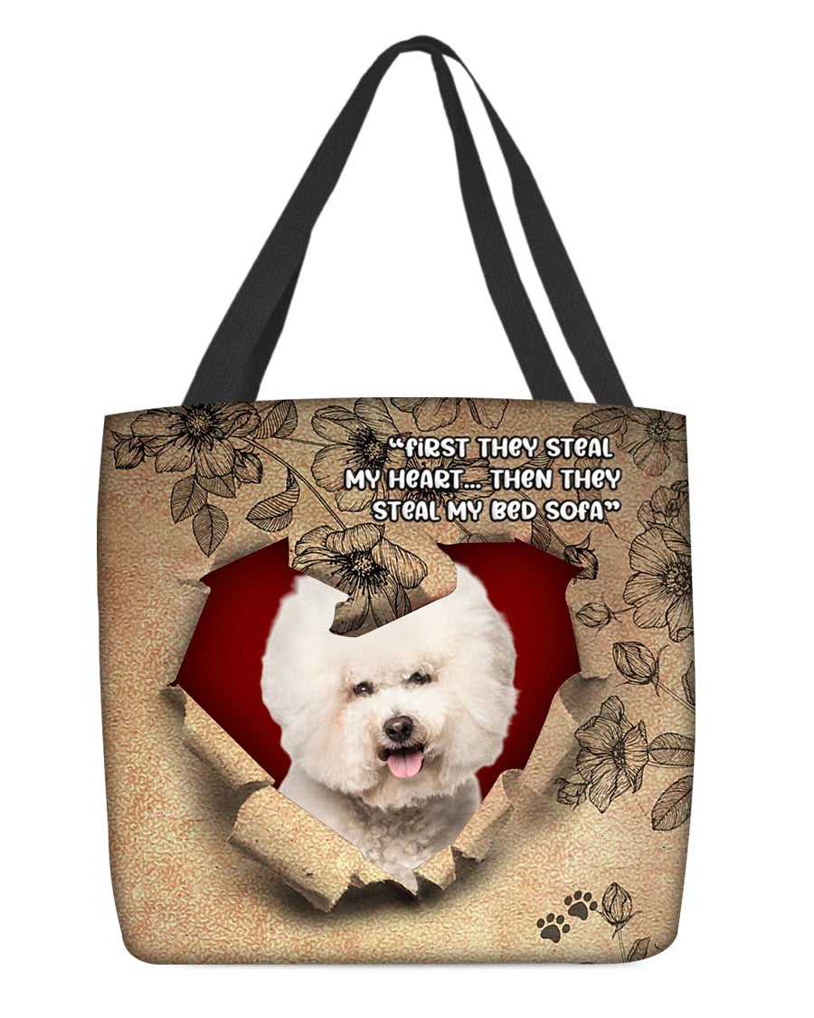 Bichon Frise-Torn Cloth Tote Bag