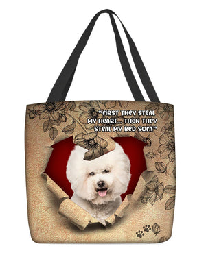 Bichon Frise-Torn Cloth Tote Bag