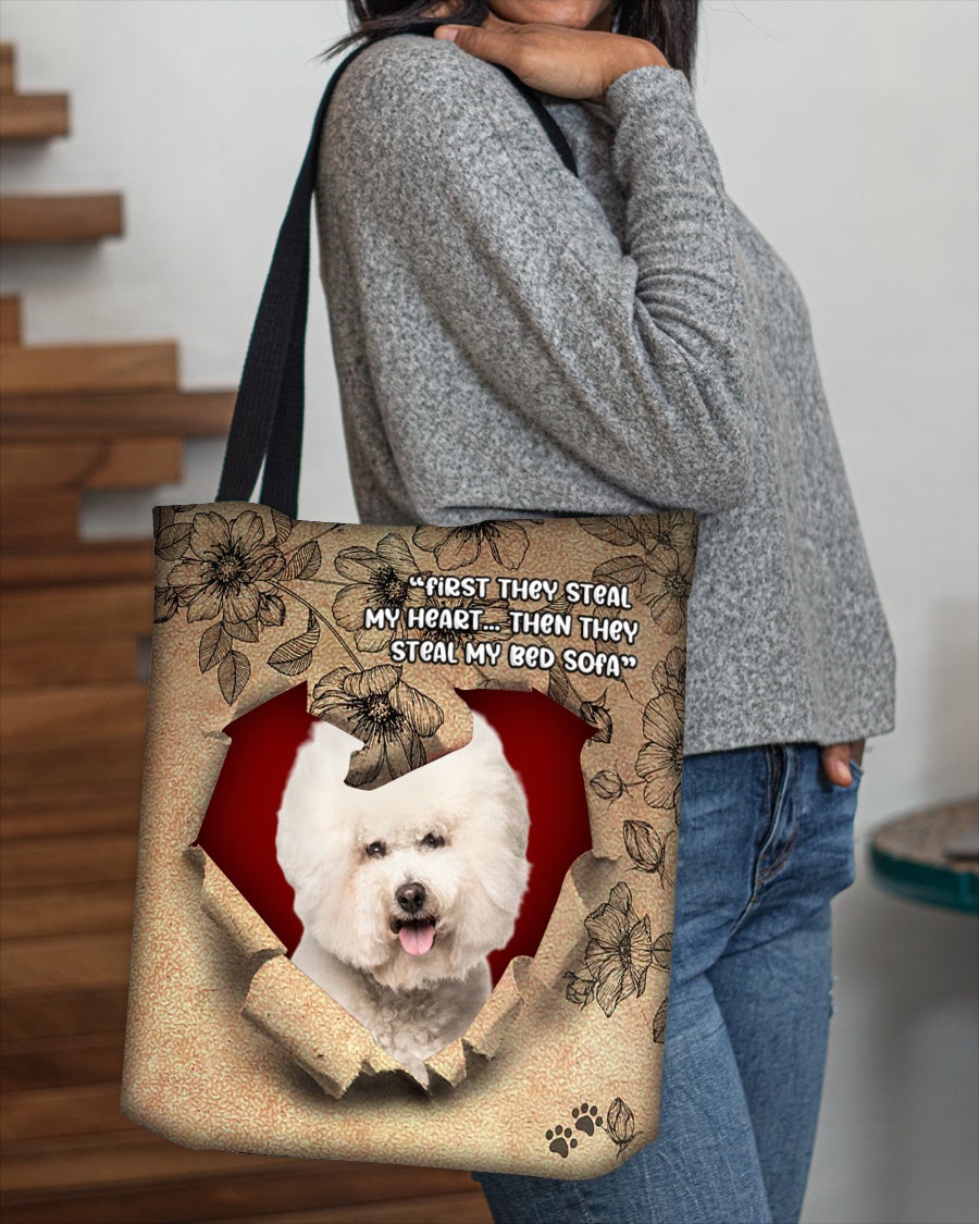 Bichon Frise-Torn Cloth Tote Bag