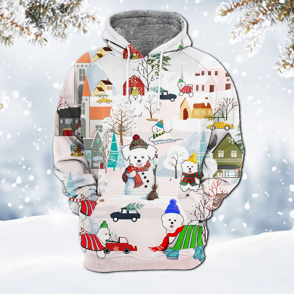 Bichon Frise-Winter Holiday Hoodie