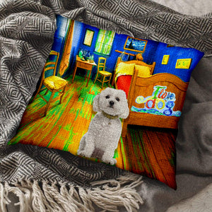 Bichon Frise 1 In the Bedroom-Pillow Case