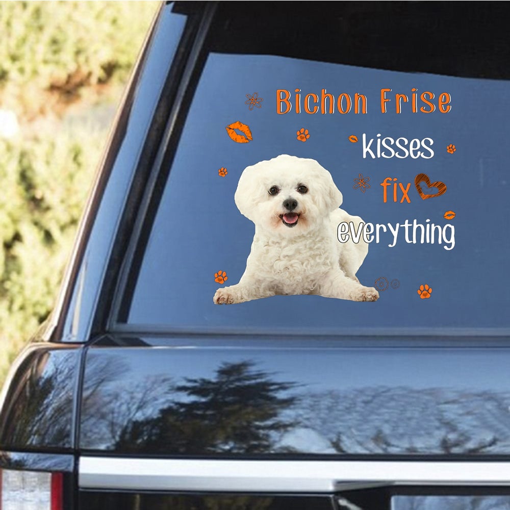 Bichon Frise 2-Kiss Fix Everything Decal