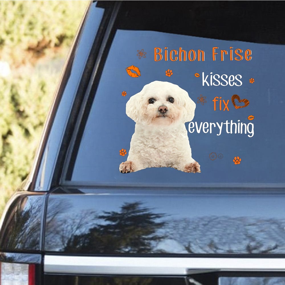 Bichon Frise 3-Kiss Fix Everything Decal