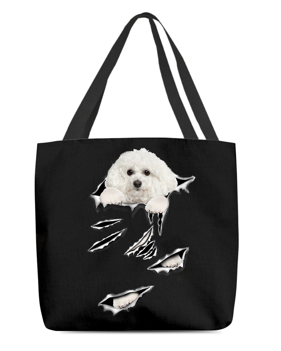 Cracks-Bichon Frise-Cloth Tote Bag