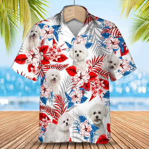 Bichon Frise American Flag Hawaiian Shirt