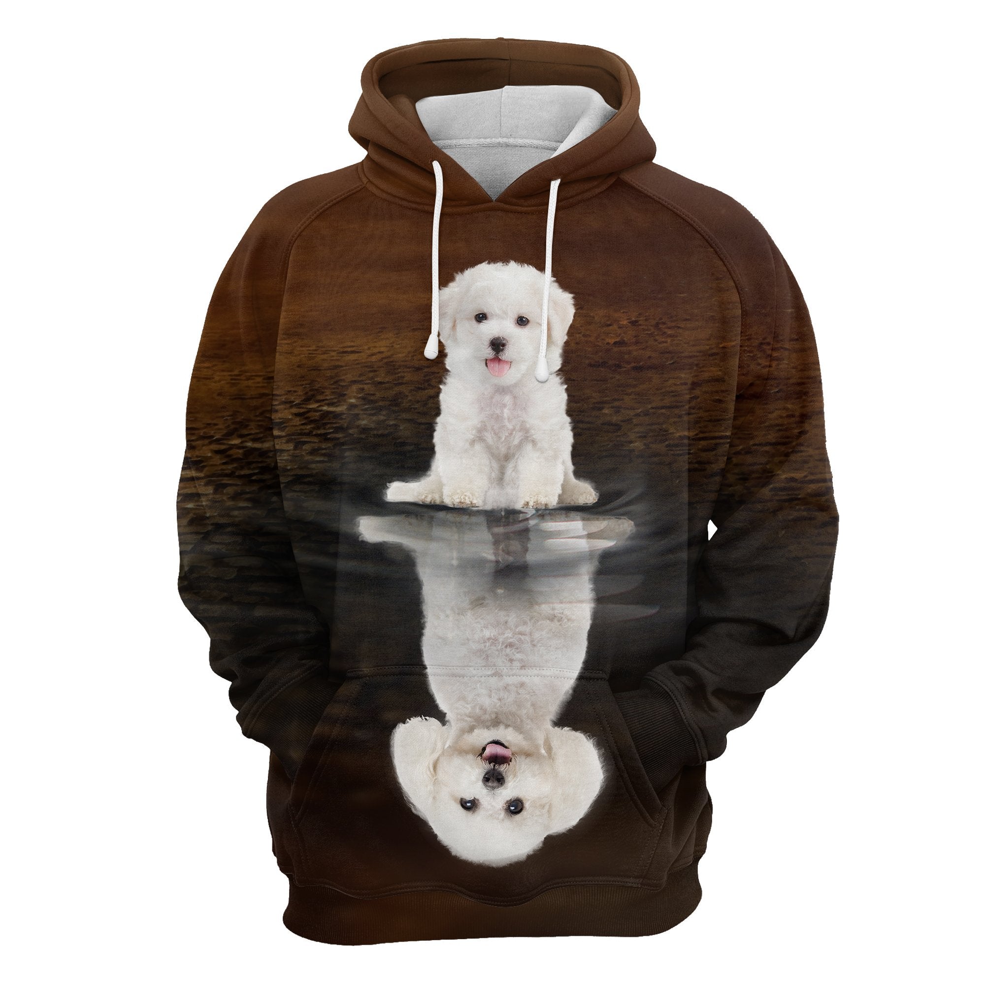 Cute Bichon Frise Reflection All Over Hoodie