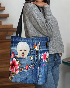 Bichon frise-Lily Cloth Tote Bag