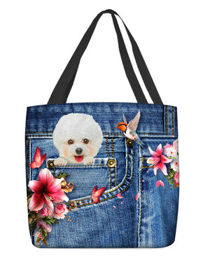 Bichon frise-Lily Cloth Tote Bag