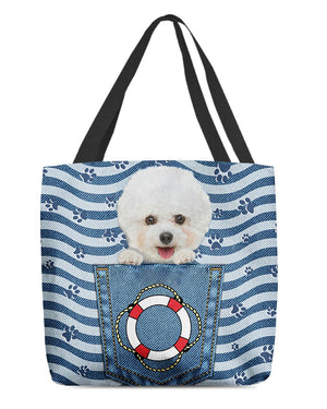 Bichon frise On Board-Cloth Tote Bag