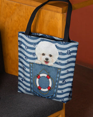 Bichon frise On Board-Cloth Tote Bag