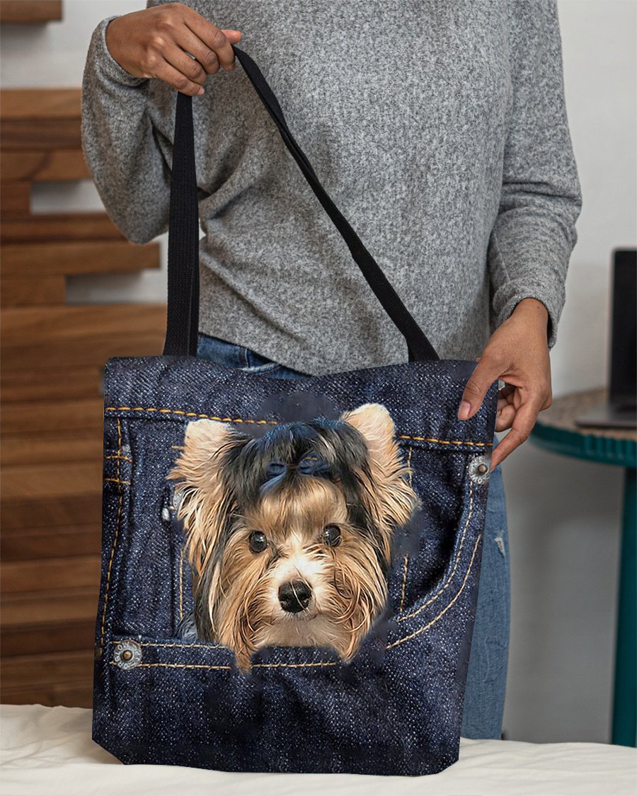 Biewer Terrier-Dark Denim-Cloth Tote Bag