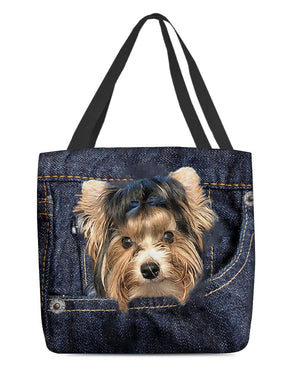 Biewer Terrier-Dark Denim-Cloth Tote Bag