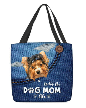 Biewer Terrier-Dog Mom Life-Cloth Tote Bag