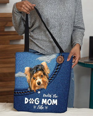 Biewer Terrier-Dog Mom Life-Cloth Tote Bag