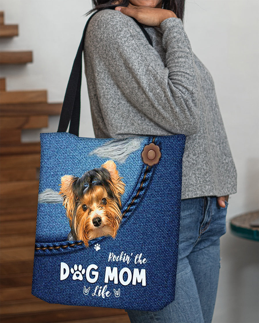 Biewer Terrier-Dog Mom Life-Cloth Tote Bag