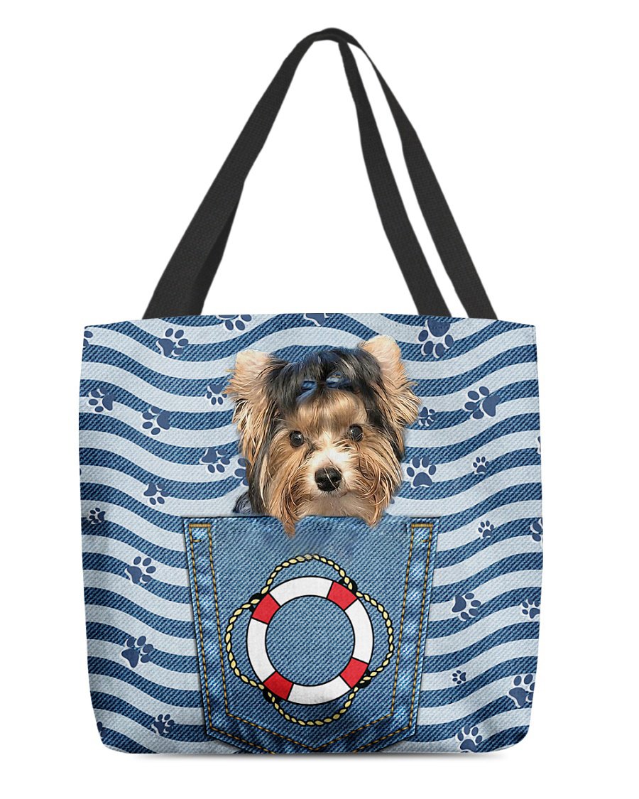 Biewer Terrier On Board-Cloth Tote Bag