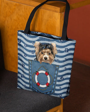 Biewer Terrier On Board-Cloth Tote Bag