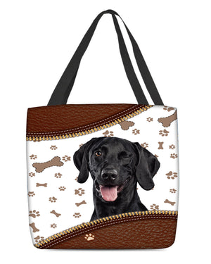 Bla Labrador2-Zipper Texture-Cloth Tote Bag