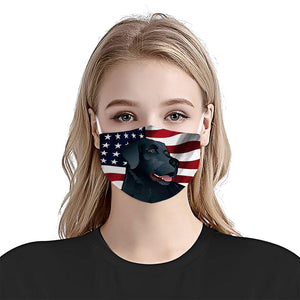 Black Labrador Retriever American Flag 1 EZ07 1504 Face Mask