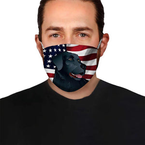 Black Labrador Retriever American Flag 1 EZ07 1504 Face Mask
