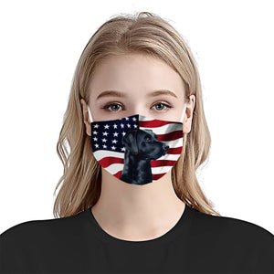 Black Labrador Retriever American Flag EZ07 1504 Face Mask