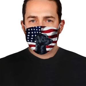 Black Labrador Retriever American Flag EZ07 1504 Face Mask