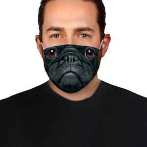 Black Pug Face EZ06 1504 Face Mask