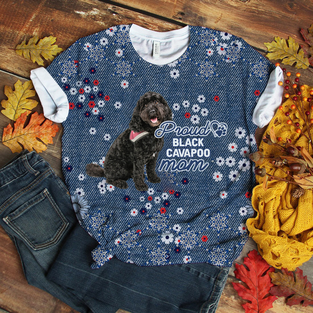 Black Cavapoo-Pround Mom T-shirt