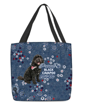 Black Cavapoo Pround Mom-Cloth Tote Bag