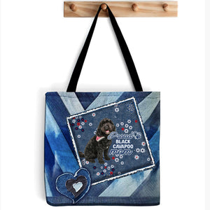 Black Cavapoo Pround Mom2-Cloth Tote Bag