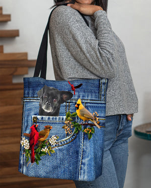 Black Chug-Cardinal & Dog Cloth Tote Bag